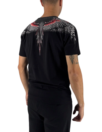County of Milan – T-shirt uomo nera stampa piume