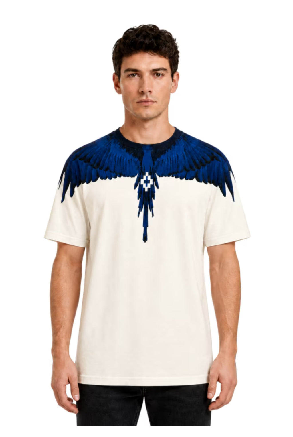 County of Milan – T-shirt uomo bianca piume blu