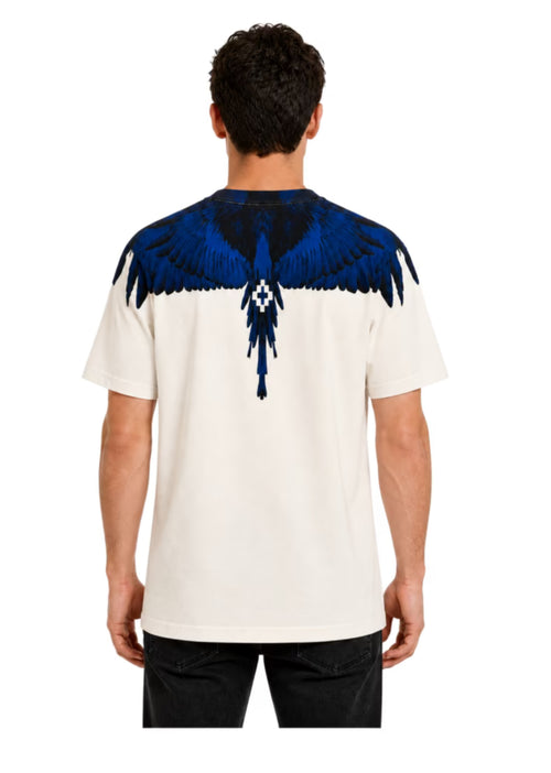 County of Milan – T-shirt uomo bianca piume blu
