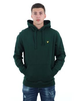 Lyle & Scott felpa uomo verde con cappuccio