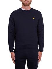 Lyle & Scott felpa blu scuro girocollo vista frontale
