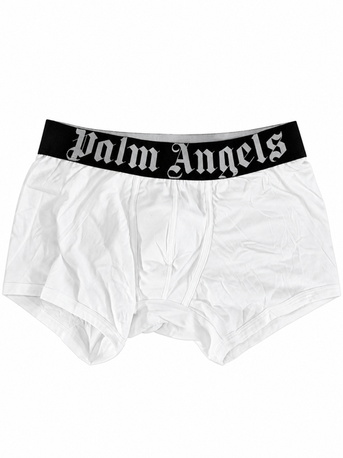 Boxer uomo Palm Angels bi-pack bianchi con elastico nero