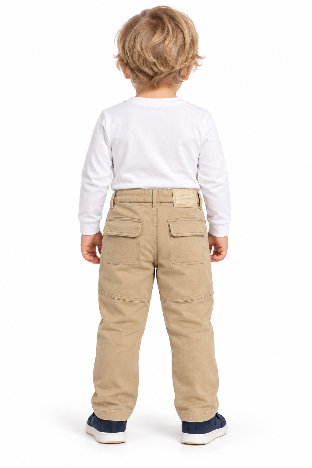 Pantaloni cargo bambino Daniele Alessandrini beige - retro