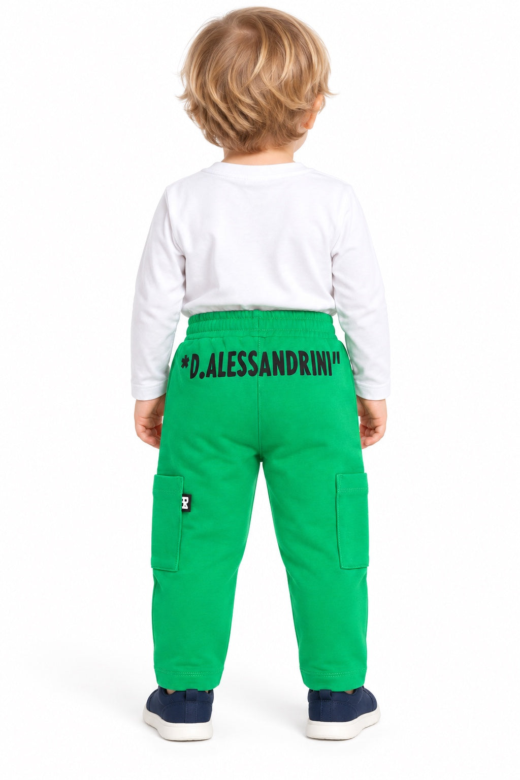 Pantaloni cargo bambino Daniele Alessandrini verdi - retro