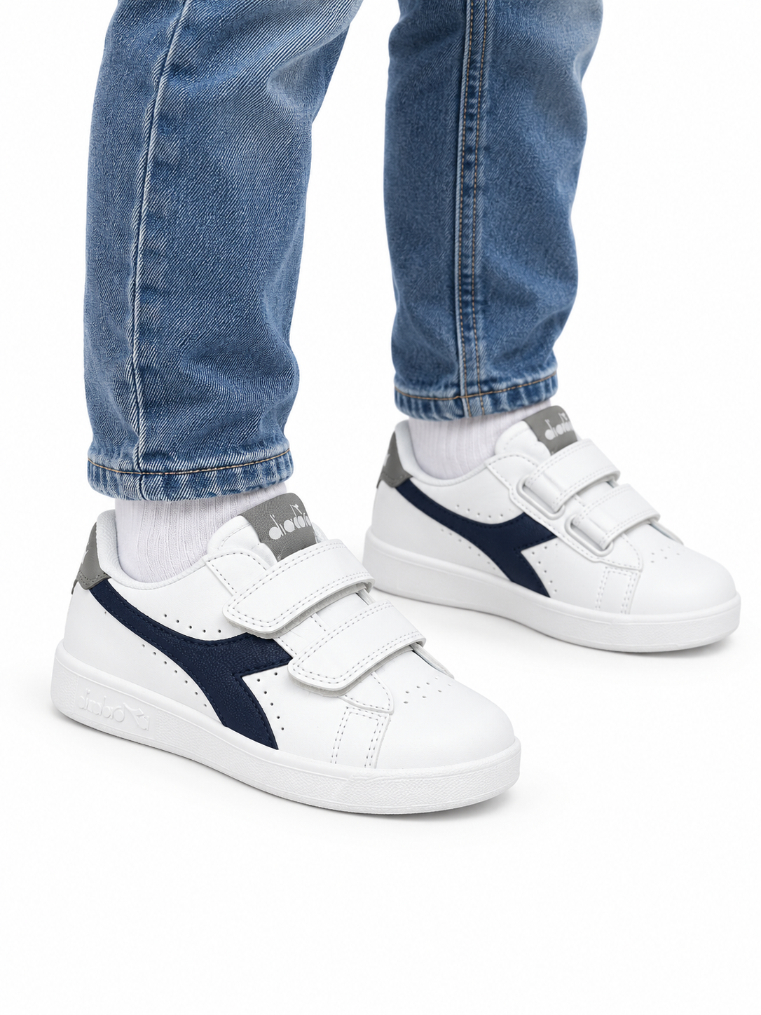 Sneakers Diadora Kids bianche e blu