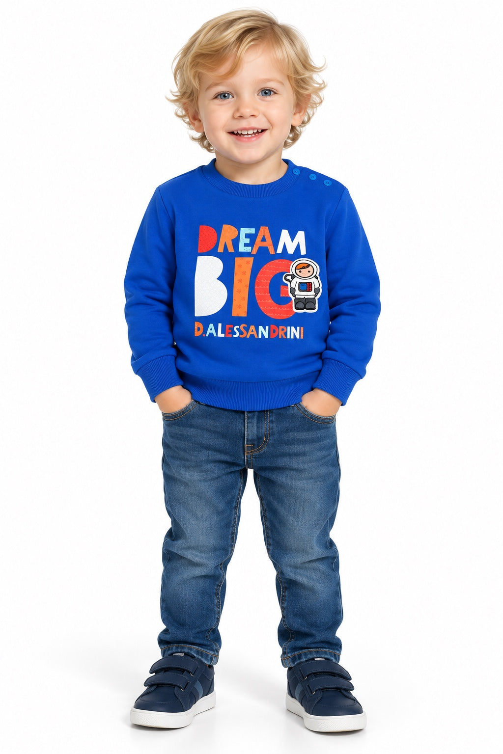 Felpa bambino Daniele Alessandrini blu Dream Big