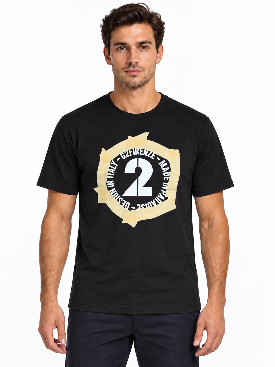 G2 Firenze nera stampa cerchio nastro beige