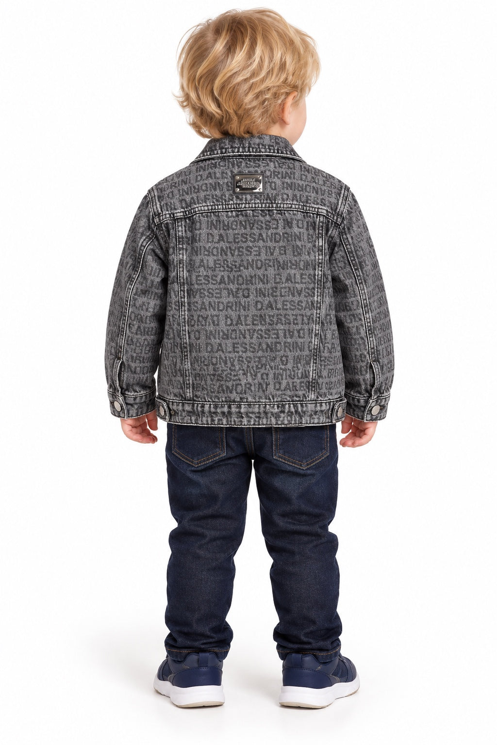 Giacca denim bambino Daniele Alessandrini grigia - retro
