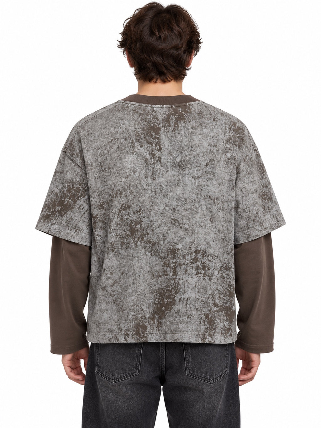 Long sleeve Good Save Me marrone con stampa aquila - retro