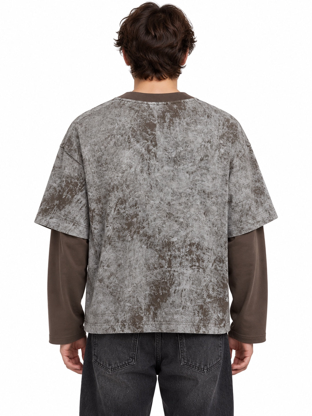 Long sleeve Good Save Me marrone con stampa aquila - retro