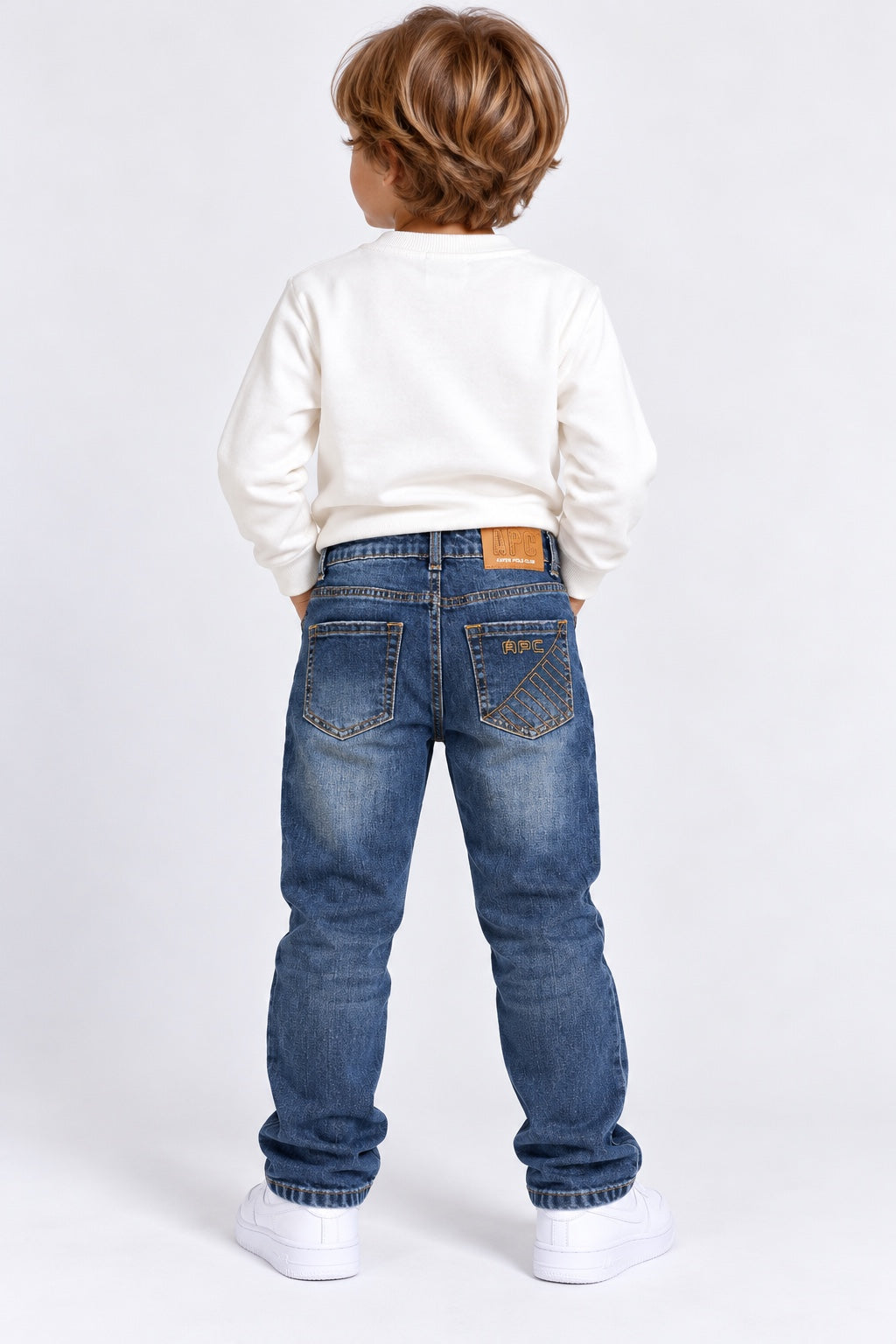 Jeans bambino Aspen Polo Club blu indossato retro