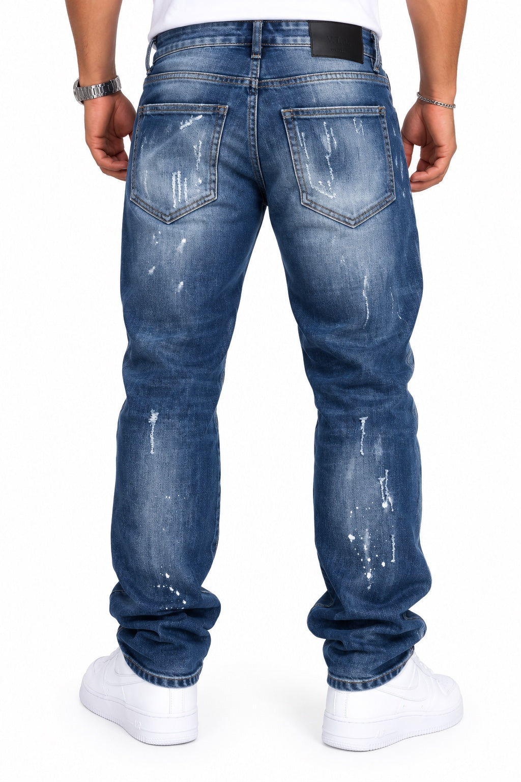 Jeans V.T.L skinny blu chiaro con strappi - retro
