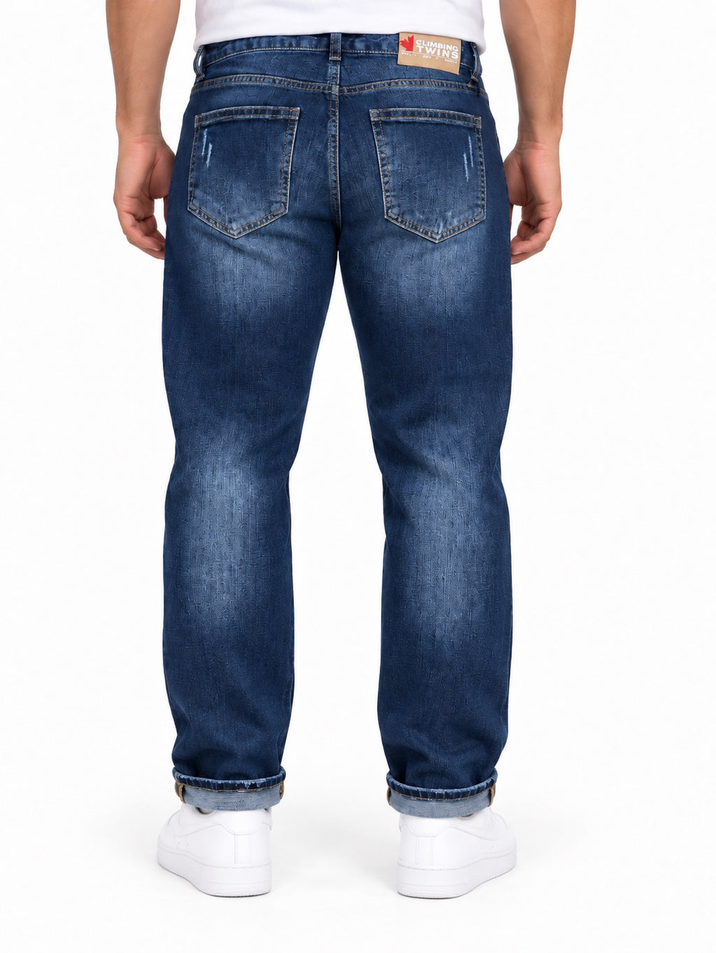 Jeans V.T.L skinny blu con dettagli rammendati - retro