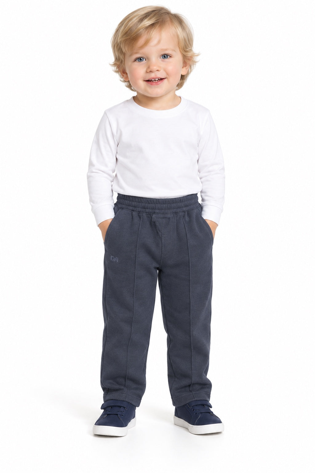 Pantaloni bambino grigi con vita elasticizzata