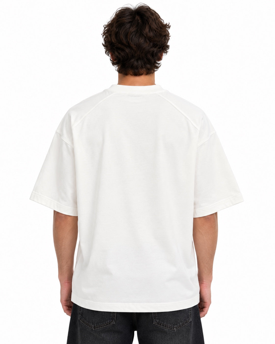 T-shirt oversize bianca con stampa Savage - retro