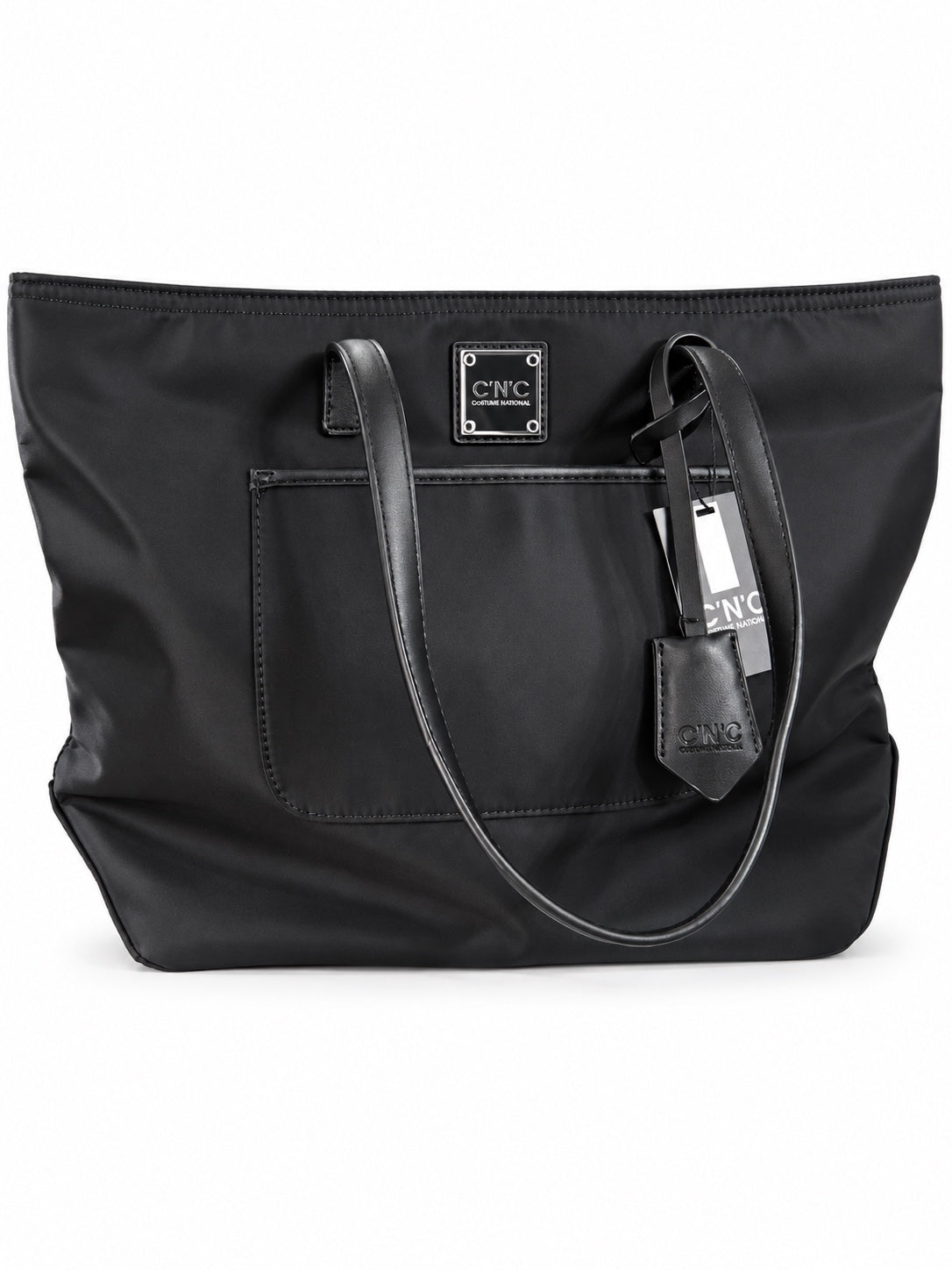 Borsa shopper C.N.C nera con tasca frontale