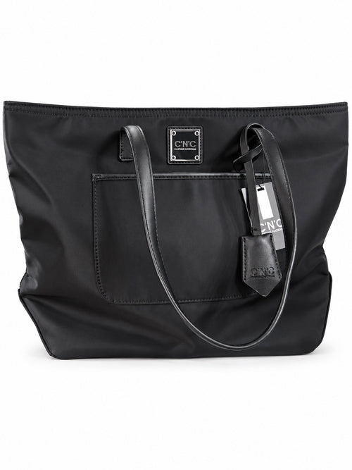 Borsa shopper C.N.C nera con tasca frontale