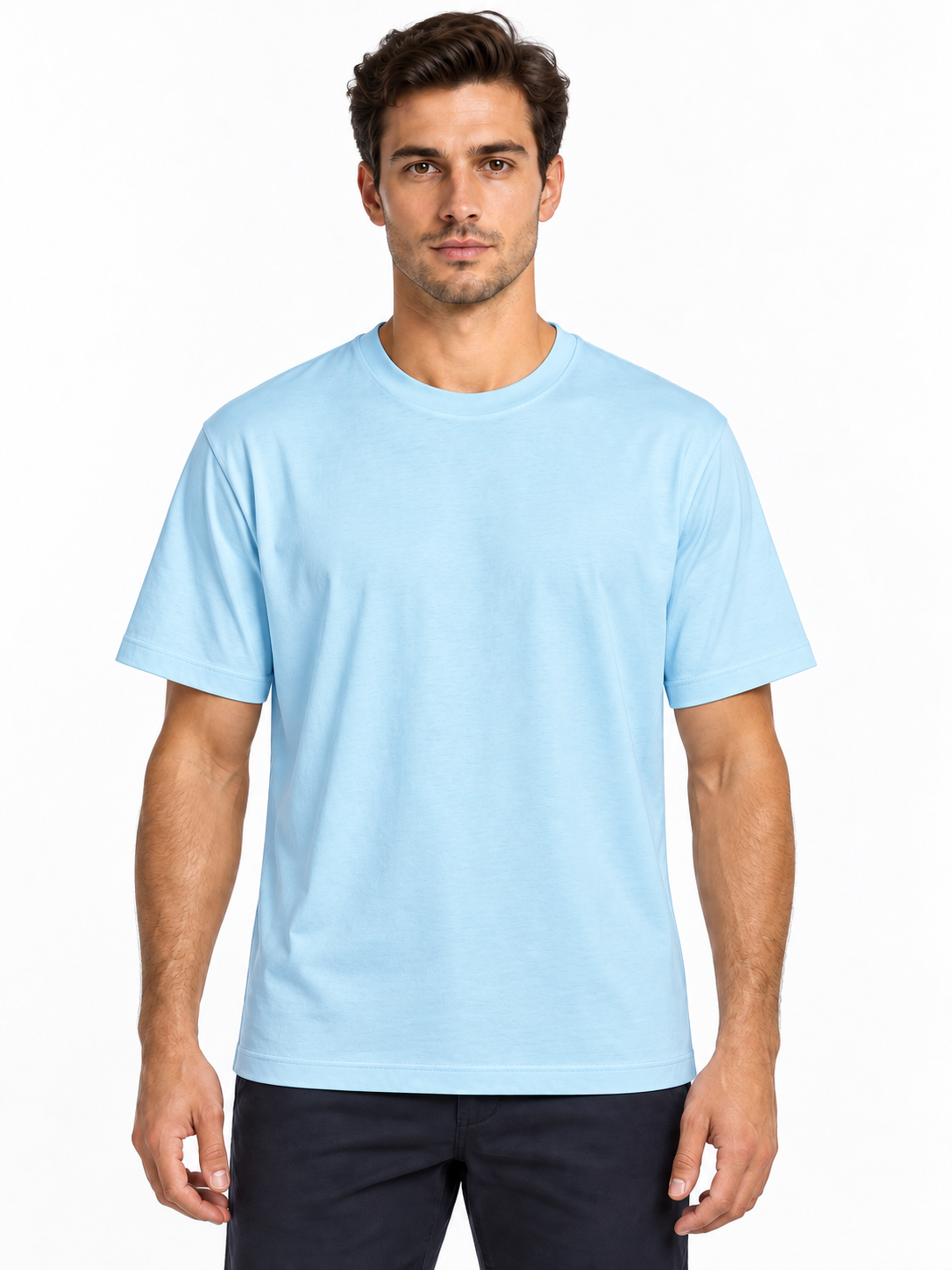 T-shirt uomo VTL filo di Scozia — celeste